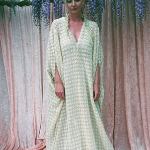 Bohemian Crochet 70s style Kaftan Dress