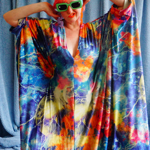 Cosmic Galaxy out of this world slinky Kaftan Gown