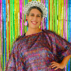 Sparkles Tinsel Hair Mini Kaftan Party Colourful Rainbow