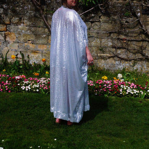 Matte Silver Sequin Kaftan Dress