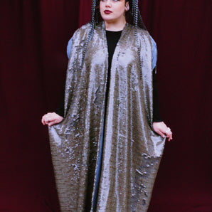 Couture Heavily sequinned Grey shiny/matte Free size Robe UK 6 - 26