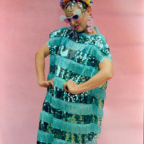 Sequin Fringing Tassel MAXI Dress - Ltd Edn .