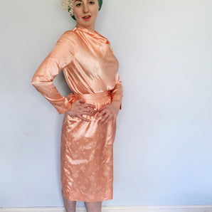 Peach 80s Silky dress