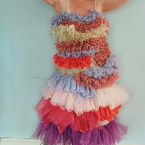 Handmade pastel Ruffle Party Dress