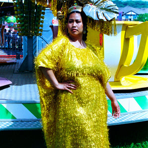 MAXI Tinsel GOLD Shimmer kaftan Dress