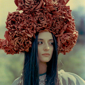 Giant Vintage paper Roses Flower Crown