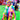 Zap Lolly Rainbow Liquid Satin Ruffle kaftan Dress