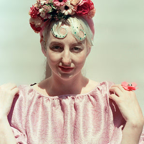 Dusky PinkFlower crown floral Headdress Vintage flowers, flower headband