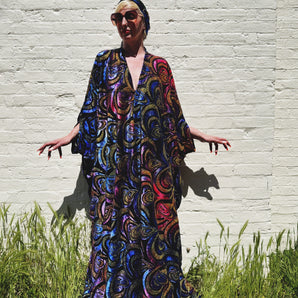 Ours is the Magic, Ours is the Power Burnout Velvet Kaftan Royal/purple