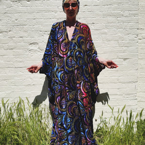 Ours is the Magic, Ours is the Power Burnout Velvet Kaftan Royal/purple