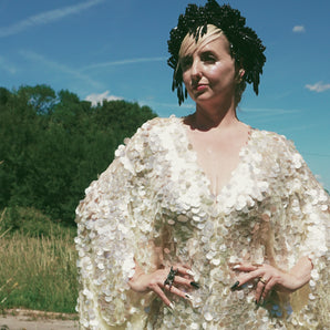 Mother of Pearl SPHERE Sequin Kaftan Gown