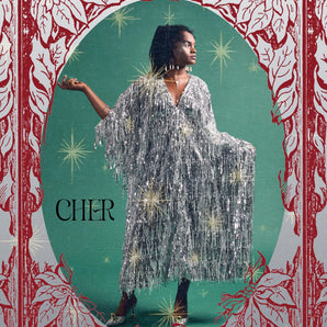 •F• Label  Cher | Silver Fringed Sequin Kaftan