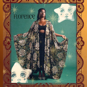 •F• Label The Florence Welch | Floral Sequin Kimono Robe