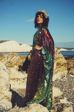 Load image into Gallery viewer, Siren Sequins - matte mint, baby pink, red and gold - Slash Neck
