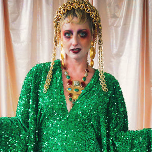 No.27 the wonderful Wizard of OZ  Green velvet Kaftan gown