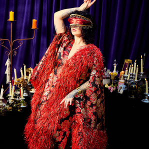 •F• Label Crimson Relic Kaftan Gown