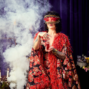 •F• Label Crimson Relic Kaftan Gown