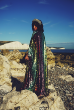 Load image into Gallery viewer, Siren Sequins - matte mint, baby pink, red and gold - Slash Neck
