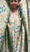 Load image into Gallery viewer, Green Floral / Leafy Print silky satin Kaftan Dress
