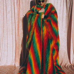 MONSTA Rainbow Long Fur Luxe Robe