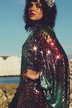 Load image into Gallery viewer, Siren Sequins - matte mint, baby pink, red and gold - Slash Neck
