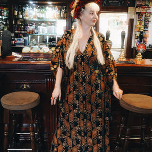 Beautiful velvet lace with sequins and pattered crochet lace - Deep green Brown Diamonds