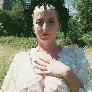Mother of Pearl HEXED Sequin Kaftan Gown