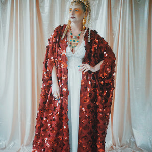 No.26 Crimson and clover Sequin Kimono Robe