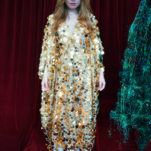 The Stars in your eyes Bauble Sequin V-Neck Kaftan Gown