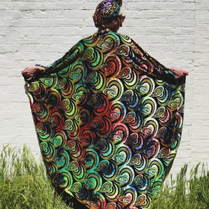 Ours is the Magic, Ours is the Power Burnout Velvet Kaftan Coral/Lime