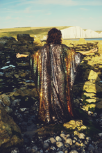 Load image into Gallery viewer, Siren Sequins - sequins in Bottle Green, Gunmetal Grey and Gold - Slash -neck
