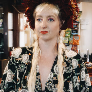 Crimson Lace Ruffle headband Extra Big ruffles with tinsel!