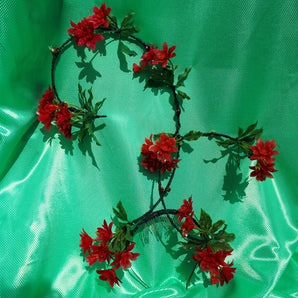 *SAMPLE* Red floral Floating Headpiece