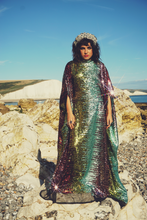 Load image into Gallery viewer, Siren Sequins - matte mint, baby pink, red and gold - Slash Neck
