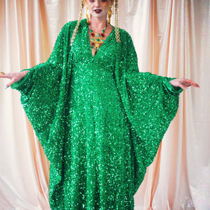 No.27 the wonderful Wizard of OZ  Green velvet Kaftan gown