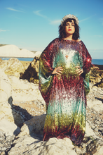 Load image into Gallery viewer, Siren Sequins - matte mint, baby pink, red and gold  - ROUND Neck
