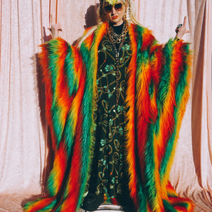 MONSTA Rainbow Long Fur Luxe Robe