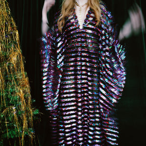 Christmas stripe Sequin V-Neck Kaftan Gown