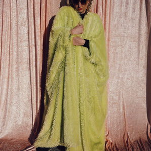 Neon Green Shimmering Floofy Fluff Robe