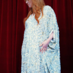 Ice Empress Sequin V-Neck Kaftan Gown