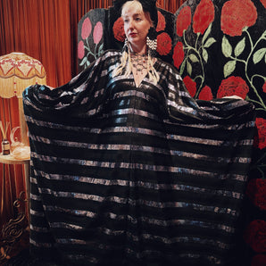 Silver sliver black and gold Sequin V-Neck Kaftan Gown