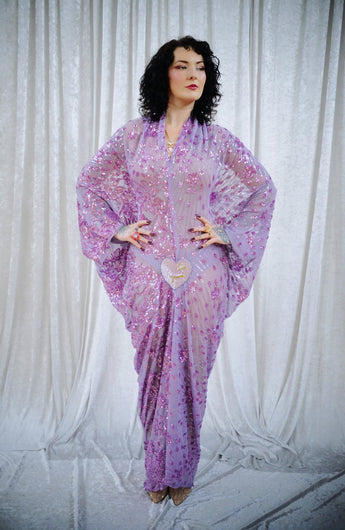 I'm Yours' Batwing Sheer Sequin V-Neck Kaftan Gown Fumbalinas I'm Yours' Batwing Sheer Sequin V-Neck Kaftan Gown Fumbalinas