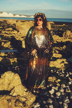 Load image into Gallery viewer, Siren Sequins - Bottle Green, Gunmetal Grey and Gold - ROUND Neck
