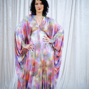 Love Spell Iridescent V-Neck Kaftan Gown