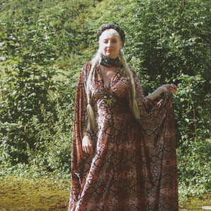 Opulent Velvet Autumn browns textured snakeskin Velvet kaftan Gown