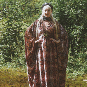 Opulent Velvet Autumn browns textured snakeskin Velvet kaftan Gown