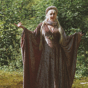 Opulent Velvet Dusky Pink Leopard Hearts Kaftan Gown, Freesize