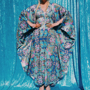 Queen of Sheba Lurex Zig-Zag Hot Pink Lurex Kaftan