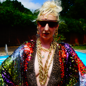 Rainbow Waterfall Sparkle Sequin Kaftan Gown / Kimono Robe