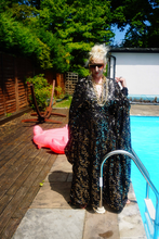 Load image into Gallery viewer, Gold and Black Lurex Sparkle Sequin Kaftan Gown / Kimono Robe
